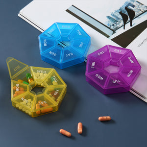 7-Sided Portable Vitamin Holder Box Pill Organizer Planner