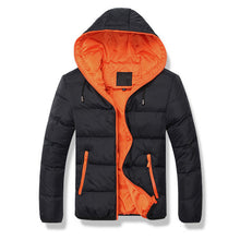 Men Color Block Warm Coat Casual Hooded Down Jacket_3