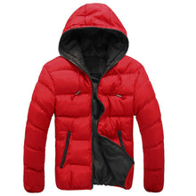 Men Color Block Warm Coat Casual Hooded Down Jacket_5