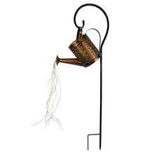 Wrought Iron Hollow Out Solar Powered Watering Can Sprinkles Lights_9