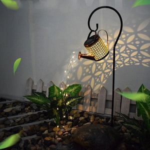 Wrought Iron Hollow Out Solar Powered Watering Can Sprinkles Lights_6