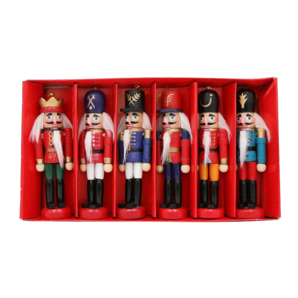 6-Pack Mini Wooden Nutcracker Christmas Ornaments_4