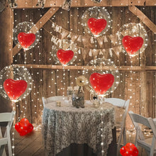 LED Luminous String Lights Transparent Wave Balloon Red Heart-Shaped Balloon_1