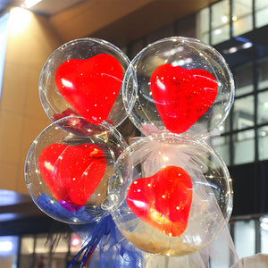 LED Luminous String Lights Transparent Wave Balloon Red Heart-Shaped Balloon_2