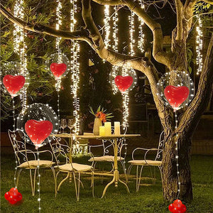 LED Luminous String Lights Transparent Wave Balloon Red Heart-Shaped Balloon_3