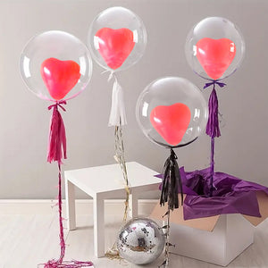 LED Luminous String Lights Transparent Wave Balloon Red Heart-Shaped Balloon_5