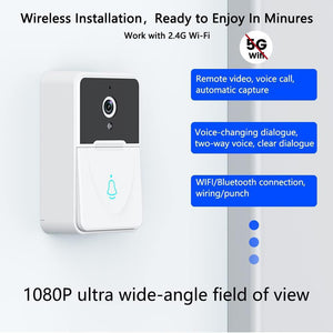 Wireless Night Vision Doorbell with Chime