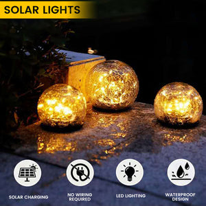 Cracked Glass Solar LED Garden Light