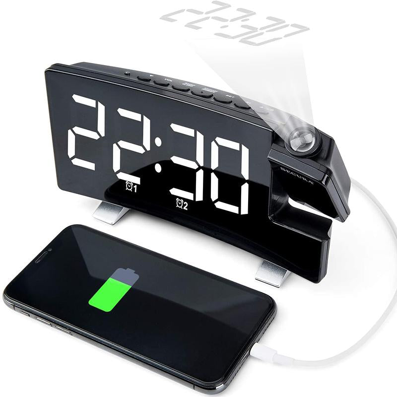 Projector FM Radio LED Display Alarm Clock