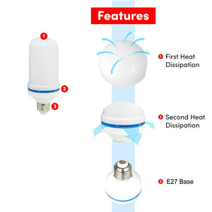 E27 Base Flame Light LED Decorative Unique Flickering Light Bulb_4