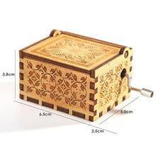 Hand Cranking Message Engraved Vintage Wooden Musical Box_15