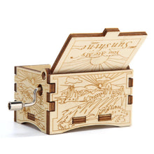 Hand Cranking Message Engraved Vintage Wooden Musical Box_8