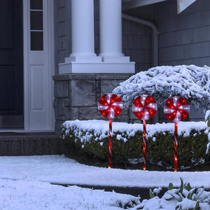 Solar Powered Candy Cane Lollipop Christmas Stake Lights_2