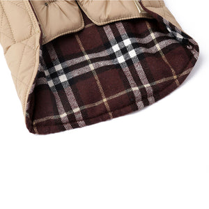 Winter British Style Plaid Reversible Warm Dog Jacket_15