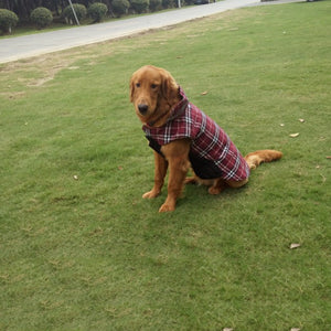 Winter British Style Plaid Reversible Warm Dog Jacket_7