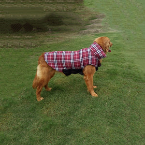 Winter British Style Plaid Reversible Warm Dog Jacket_8