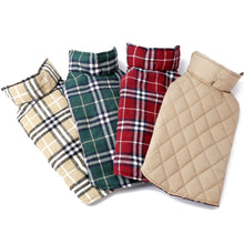 Winter British Style Plaid Reversible Warm Dog Jacket_9