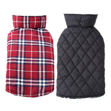 Winter British Style Plaid Reversible Warm Dog Jacket_1