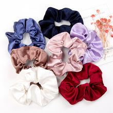 Silky Satin Elastic Scrunchies Ponytail Holders_0