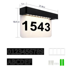 House Numbers Solar Address Plate for Outside