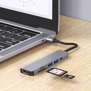 6-in-1 USB C Hub Docking Station