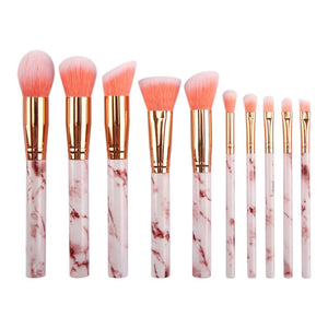 10Pcs Marble Makeup Brush Set