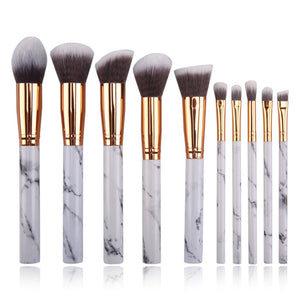 10Pcs Marble Makeup Brush Set