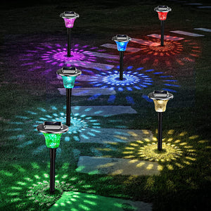 Colored Solar Pathway Garden Lights for Walkway Yard Path