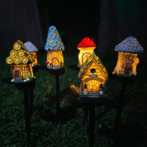 Solar Powered Resin Mushroom House Light