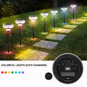 Colored Solar Pathway Garden Lights for Walkway Yard Path