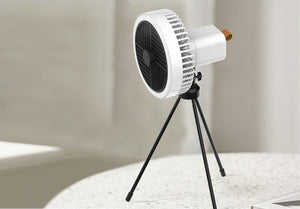 3 Speeds Rechargeable LED Camping Tripod Desk Fan