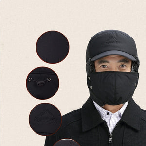 Men's Ear Protection Face Bomber Hat