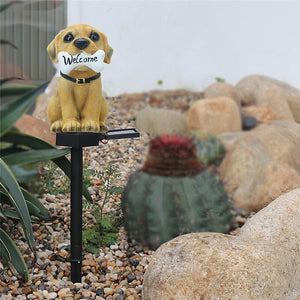 Cute Dog Resin Solar Yard Lights