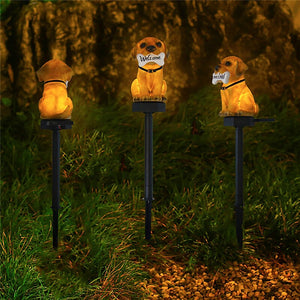 Cute Dog Resin Solar Yard Lights