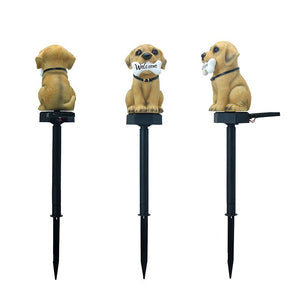 Cute Dog Resin Solar Yard Lights