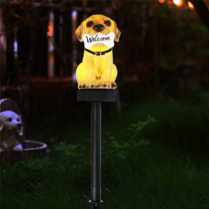 Cute Dog Resin Solar Yard Lights